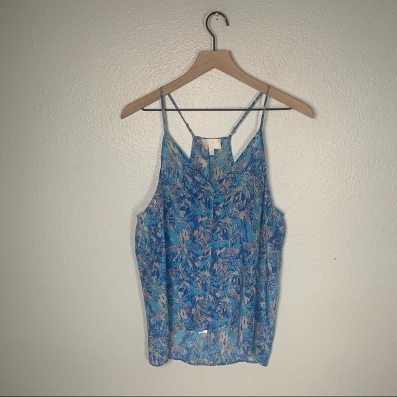 RIELEY Blue Gray and Purple Silk Gray Cami - Picture 1 of 8